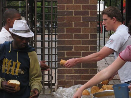 Edward helping at the St Vincent de Paul Soup Kitchen for the homeless, at Holy Trinity Catholic Church.